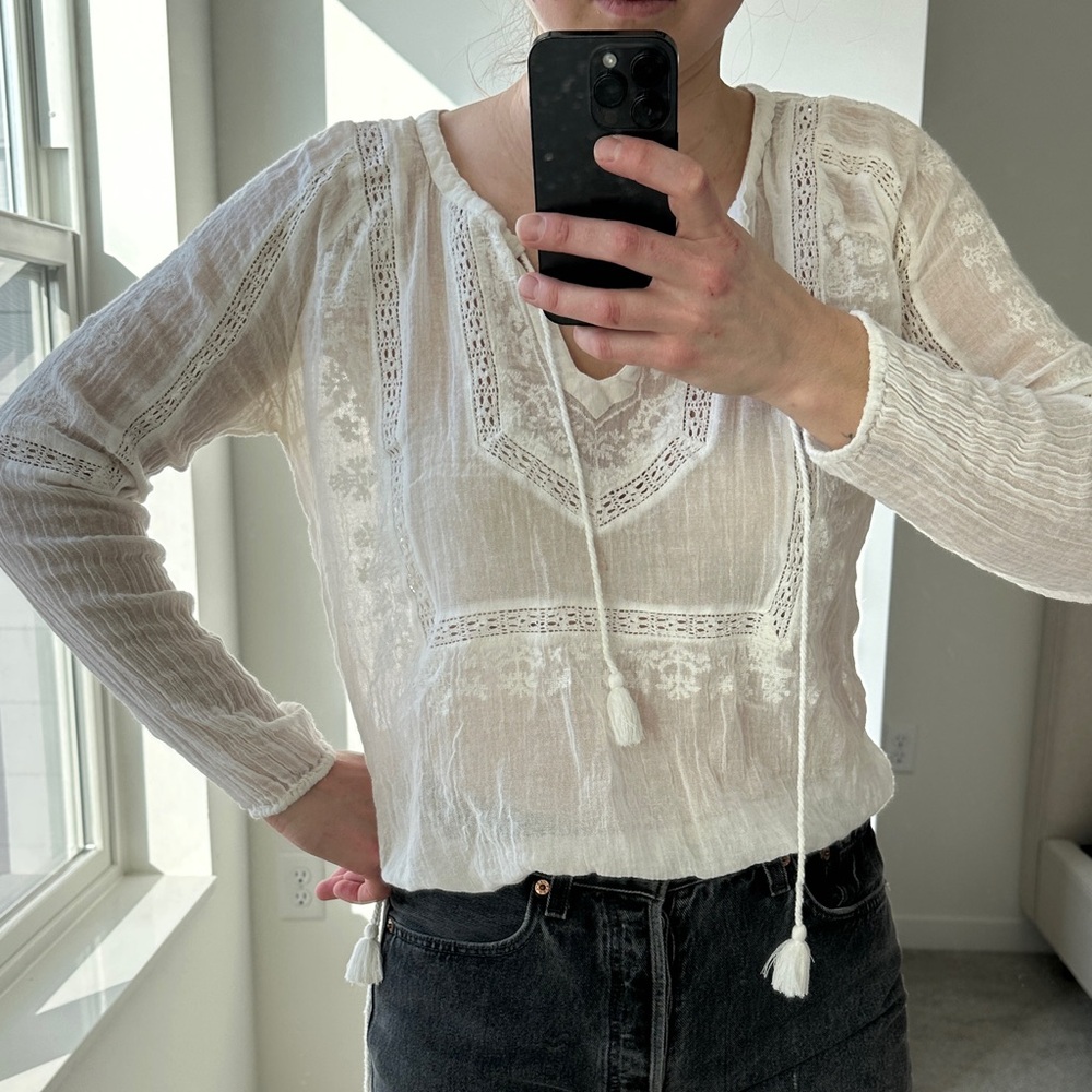 Lucky Brand Cream Lace Women's Blouse